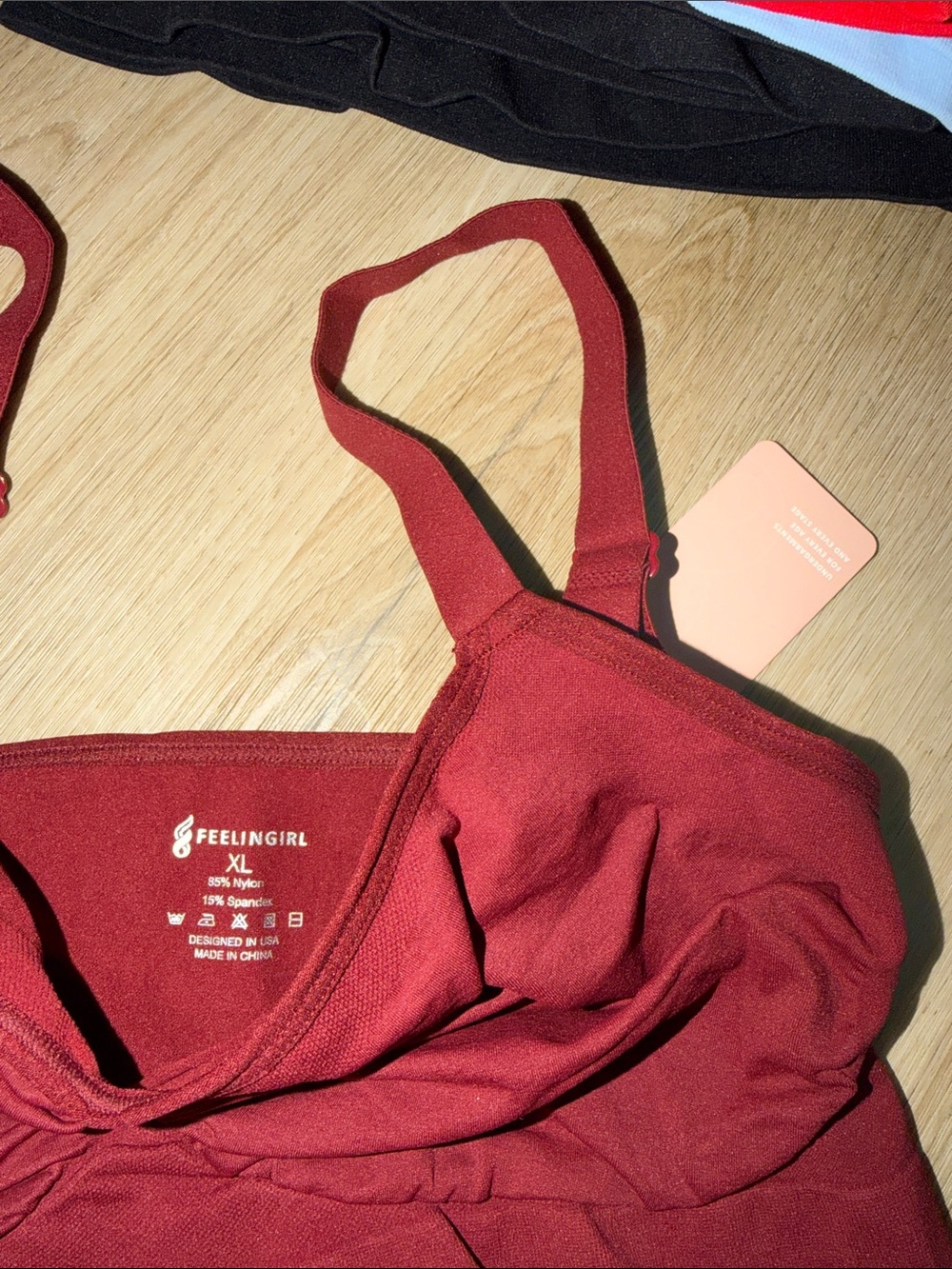 Wireless Ruched Bralette in Deep Wine Red - Picture 6 of 6
